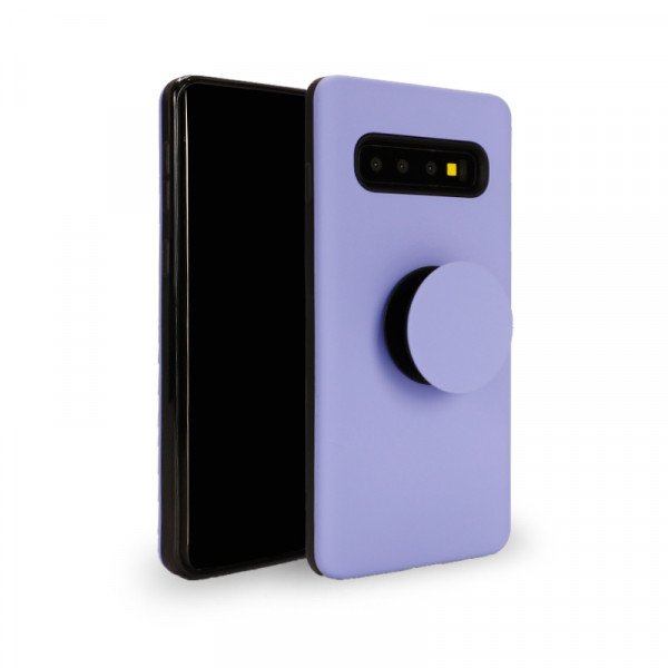 Wholesale Galaxy S10 Pop Up Grip Stand Hybrid Case (Purple)